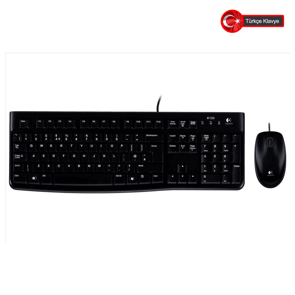 LOGITECH MK120, 920-002560, USB Kablolu, TürkÇe Q, Klavye Mouse Set