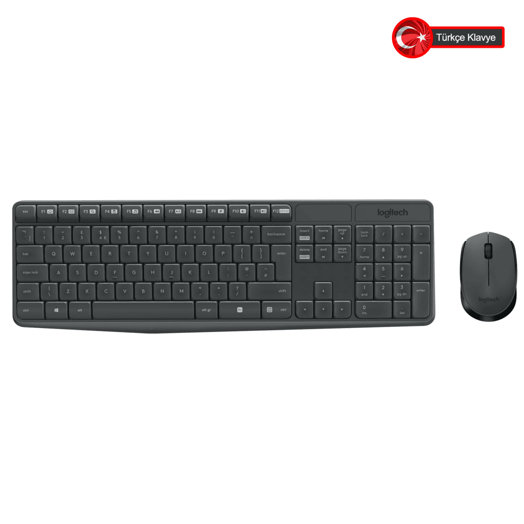 LOGITECH MK235, 920-007925, Kablosuz, TürkÇe Q, Klavye Mouse Set