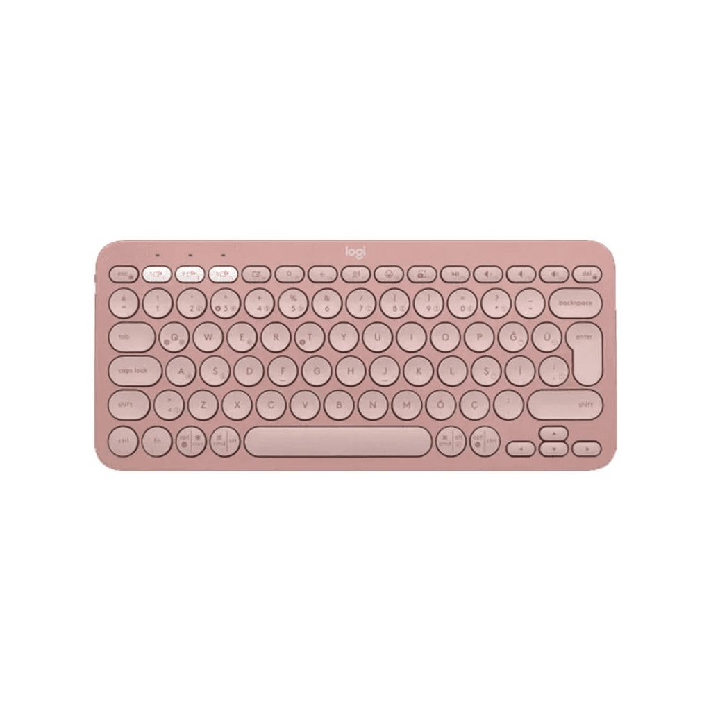 LOGITECH K380S, Pebble Keys 2,  Rose, 920-011861, Bluetooth, TürkÇe, Q, Multimedya, Mini Klavye