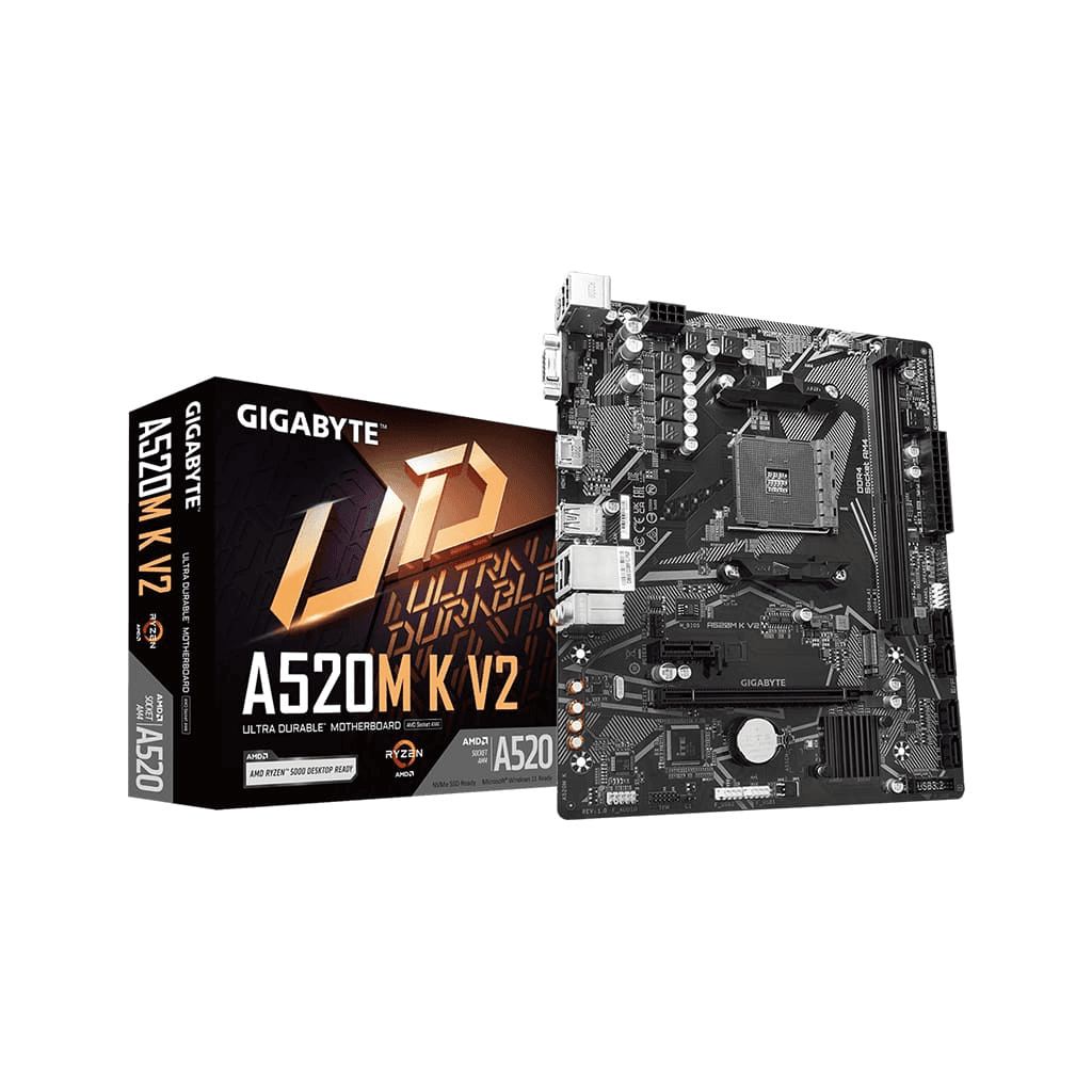 GIGABYTE A520M-K V2, 2xDDR4, 1x M.2, D-SUB, HDMI, AM4 Soket Anakart