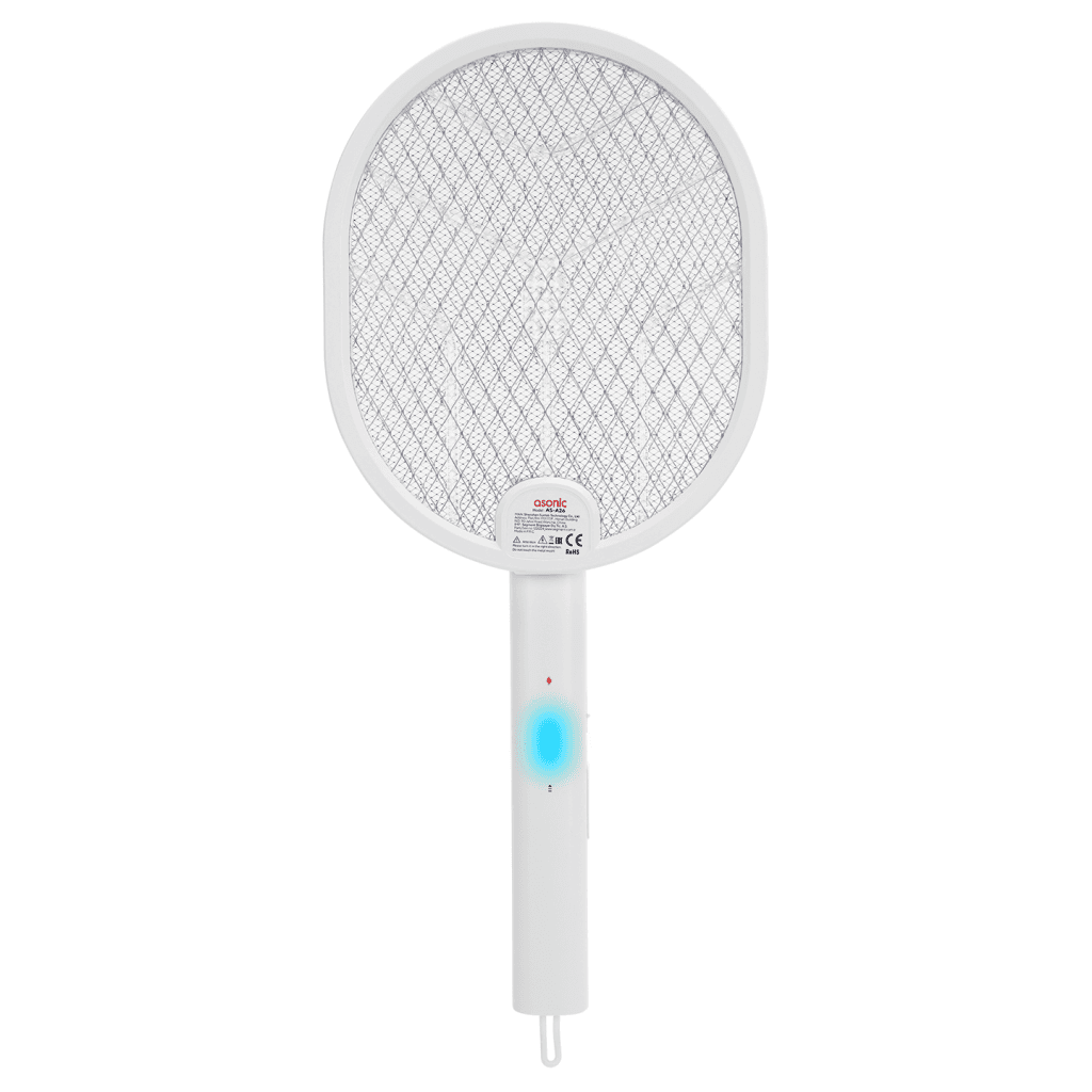 ASONIC AS-A26, Beyaz, 3000V, Raket Tipi, UV Mor I┼şıklı, 1200mAh, Bataryalı, ┼Şarj Edilebilir, Katlanabilir, Sinek Öldürücü