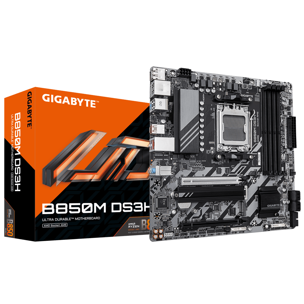 GIGABYTE B850M DS3H, 4xDDR5, 2xM.2, 2xDP, HDMI, Type-C, AM5 Soket GAMING Anakart