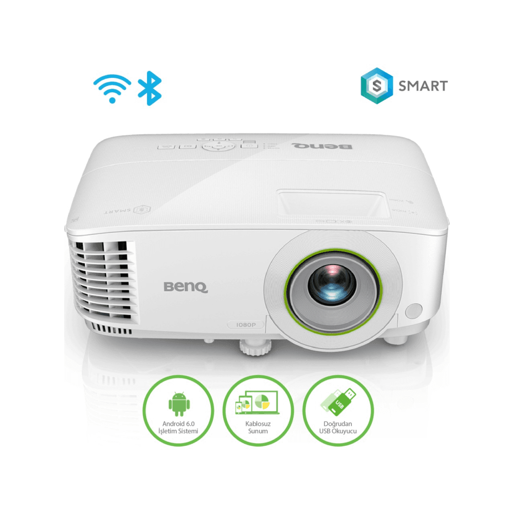 BENQ EW600, 3600 ANSI, 1280x800 WXGA, 1xHDMI, VGA, USB Okuyucu, DLP, Kablosuz Wireless, 15.000 Saat Lamba Ömrü, Android, SMART, Projeksiyon