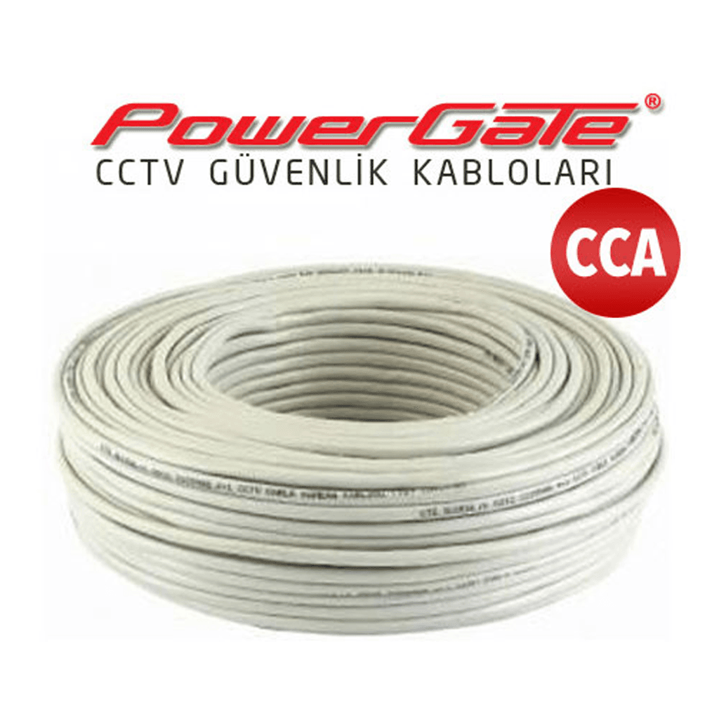 PowerGate CELL 100mt, 2+1 (2x0,22+0,25) CCA %40 Bakır Alı┼şımlı, CCTV Güvenlik Kablosu