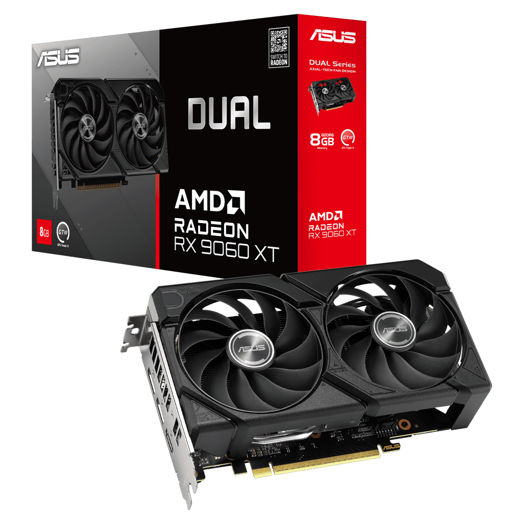 ASUS DUAL-RX9060XT-8G, 8Gb, 128Bit, GDDR6, 1xHDMI, 2xDP, GAMING Ekran Kartı
