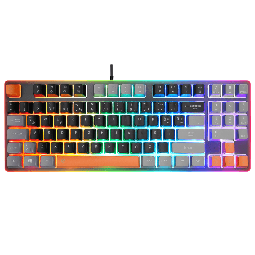 ACER eMachines, EAK216, Siyah, USB Kablolu, Rainbow Backlight, Membran Renkli Tu┼şlar, TürkÇe Q, 90 Tu┼şlu, Gaming Klavye