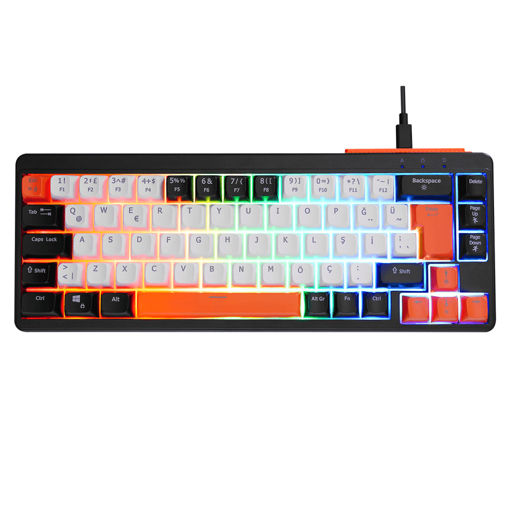 ACER eMachines, EAK810, Siyah, USB Kablolu, Rainbow Backlight, Membran Renkli Tu┼şlar, TürkÇe Q, 68 Tu┼şlu, Gaming Klavye