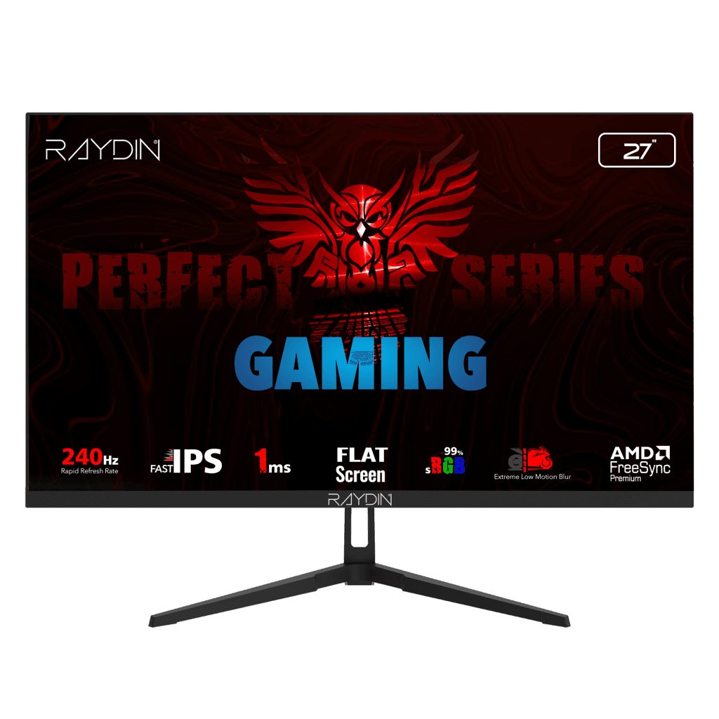 RAYDIN EC27DFI-240HZ, 27", 1ms, 240Hz, Full HD, HDMI, DP, IPS LED, Flat, Frameless, FreeSync Gaming Monitör