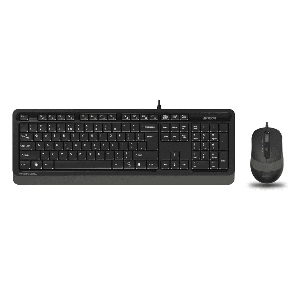 A4 TECH F1010, Gri, FSTYLER, USB Kablolu, TürkÇe Q, Multimedya, Klavye Mouse Set