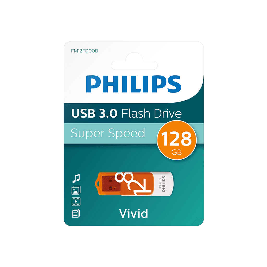 PHILIPS FM12FD00B, 128GB, USB 3.0, Vivid, Turuncu, Flash Disk