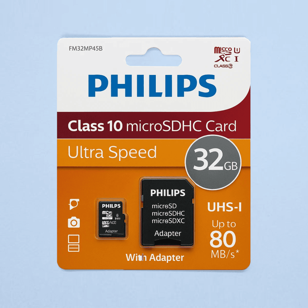 PHILIPS FM32MP45B, 32GB, SDHC, UHS-I, V10, Class10, MicroSD Kart Bellek (SD Adaptörlü)