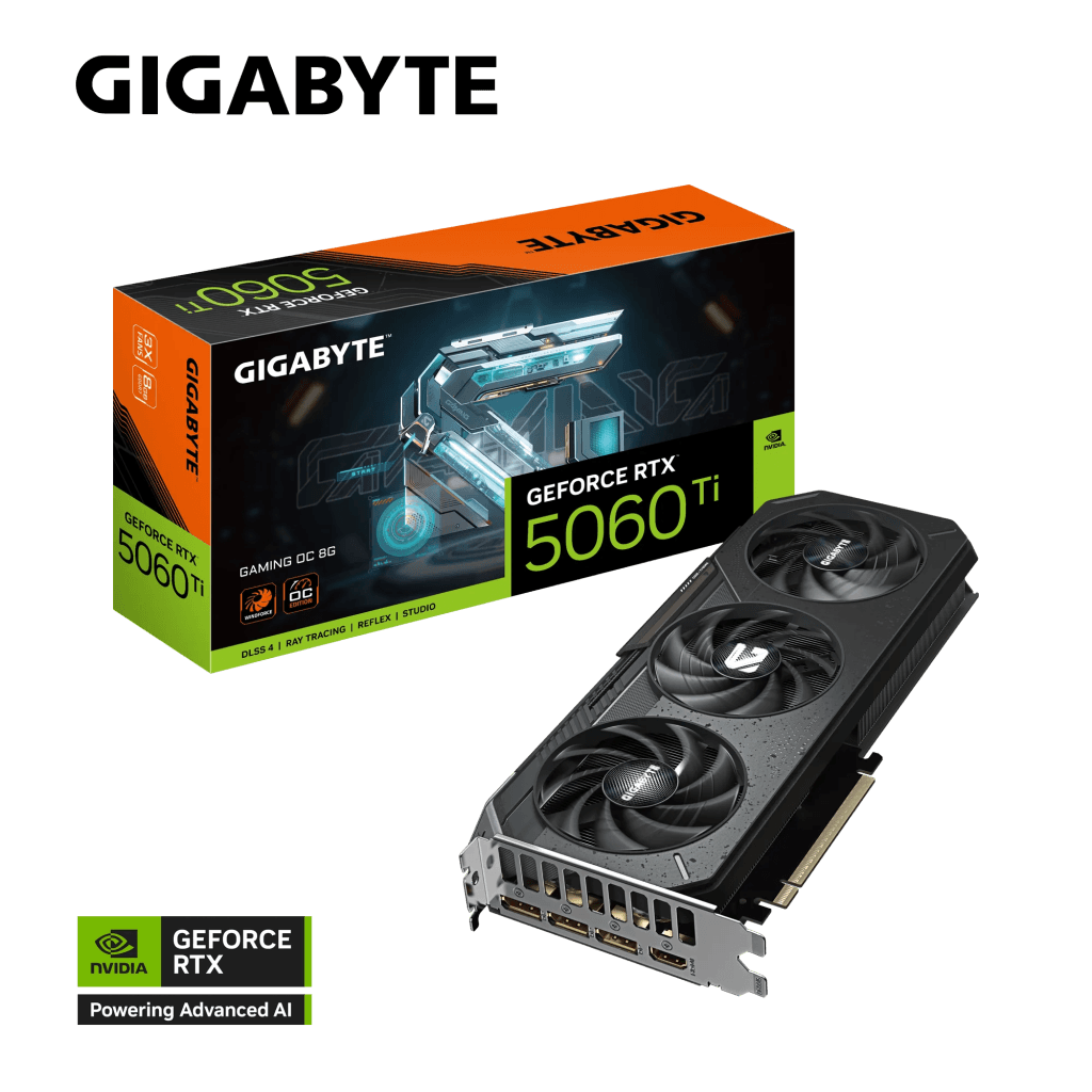 GIGABYTE GV-N506TGAMING OC-8GD, RTX5060TI, GAMING OC, 8Gb, GDDR7, 128BIT, 3 Fanlı, 1xHDMI, 3xDP, GAMING Ekran KARTI