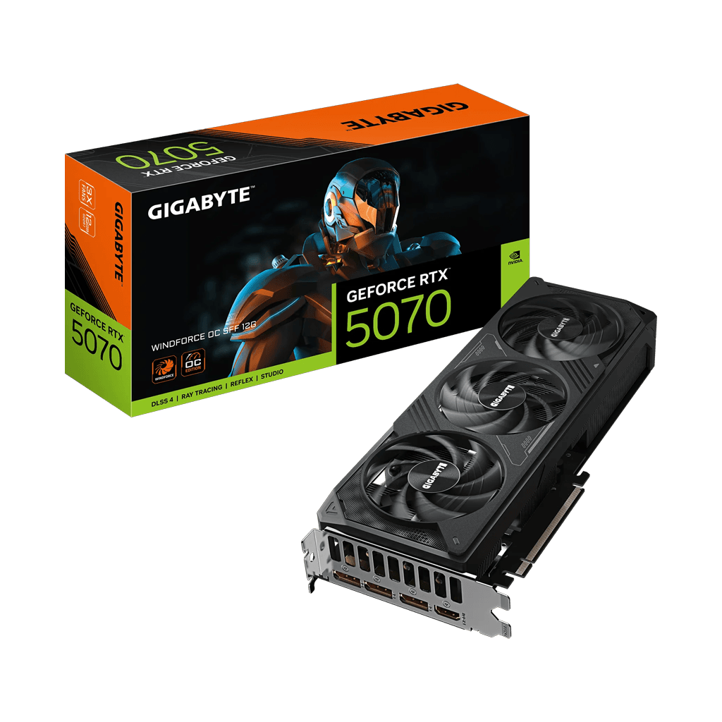 GIGABYTE GV-N5070WF3OC-12GD, RTX5070, WINDFORCE OC, 12Gb, GDDR7, 192BIT, 3 Fanlı, 1xHDMI, 3xDP, GAMING Ekran KARTI