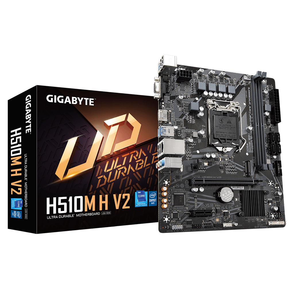 GIGABYTE H510M H V2, rev.1.0, 2xDDR4, M.2, D-SUB, HDMI, 10-11.Nesil, LGA1200 Soket, Anakart