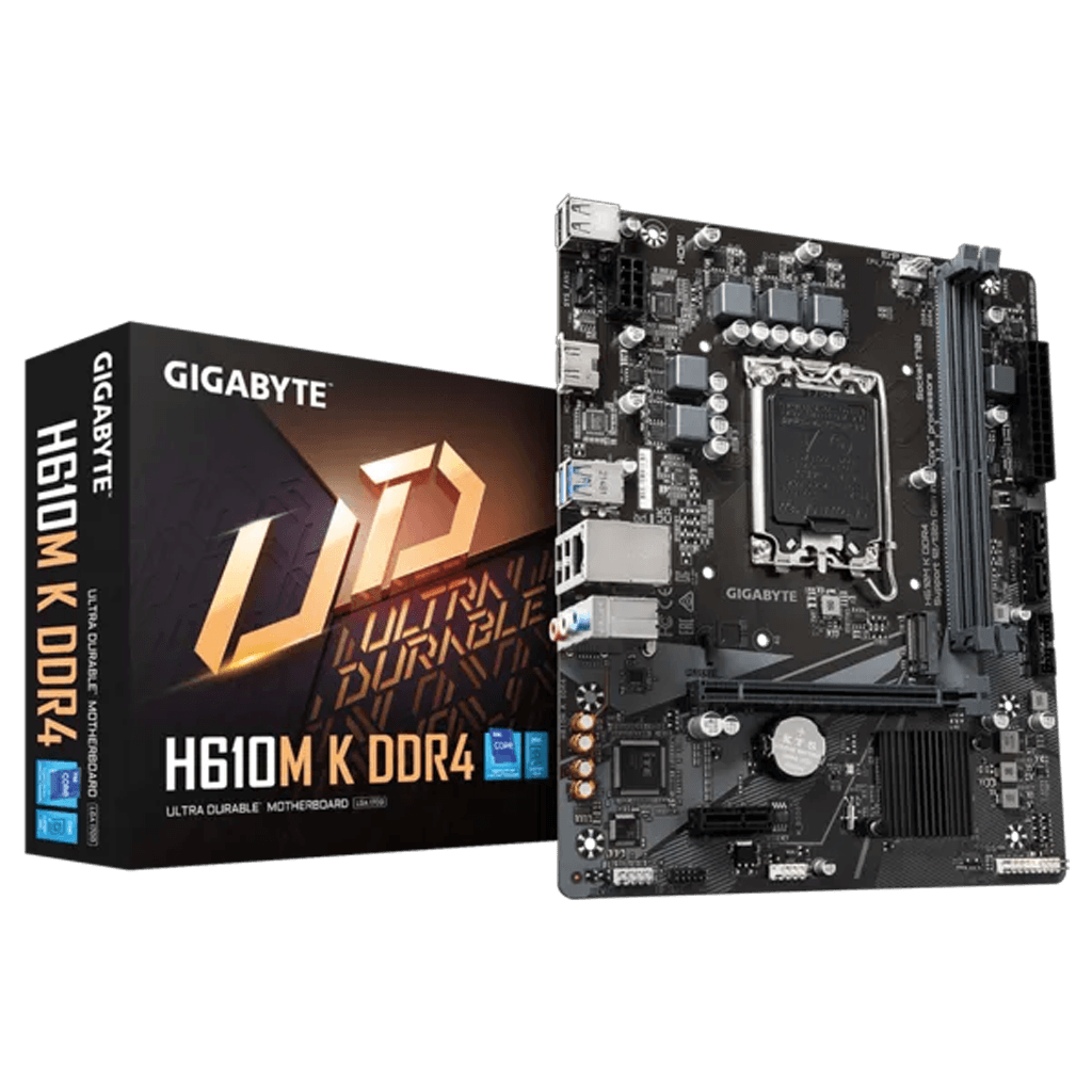 GIGABYTE H610M K DDR4, 2xDDR4, M.2, HDMI, 12-13.14.Nesil, LGA1700 Soket, Anakart
