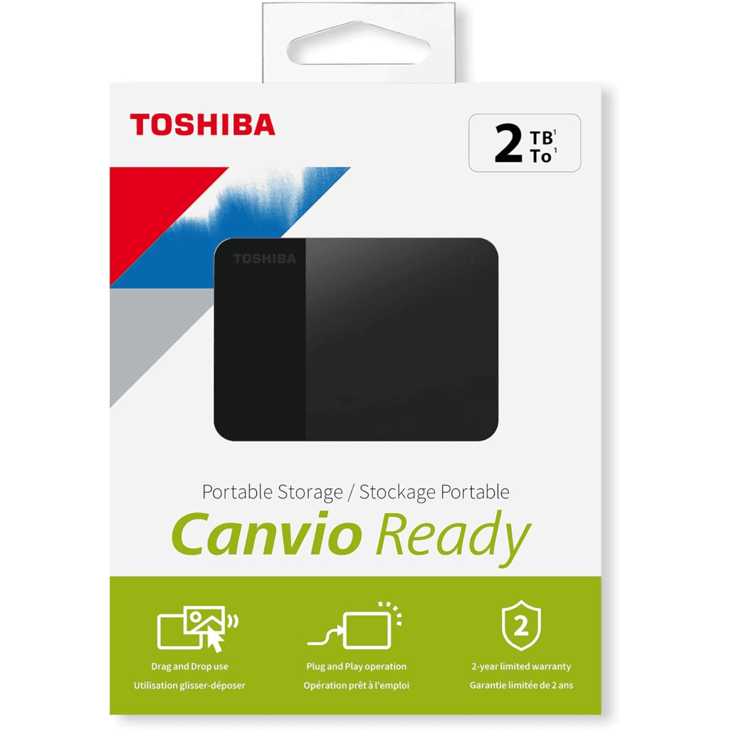 TOSHIBA HDTP320EK3AA, Canvio Ready, 2TB, 2.5" USB 3.0, Ta┼şınabilir, Harici HDD, (Black)