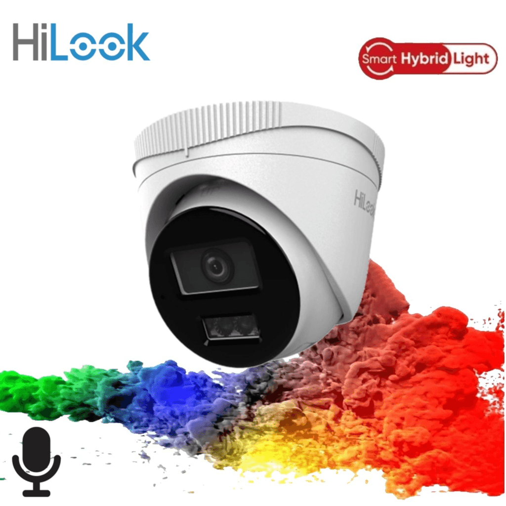 HILOOK IPC-T220HA-LUFC, 2Mpix, 2,8mm Lens, H265+, Dual Light, 20Mt Gece Görü┼şü, Dahili Mikrofon, IP67, PoE, Dome, IP Kamera