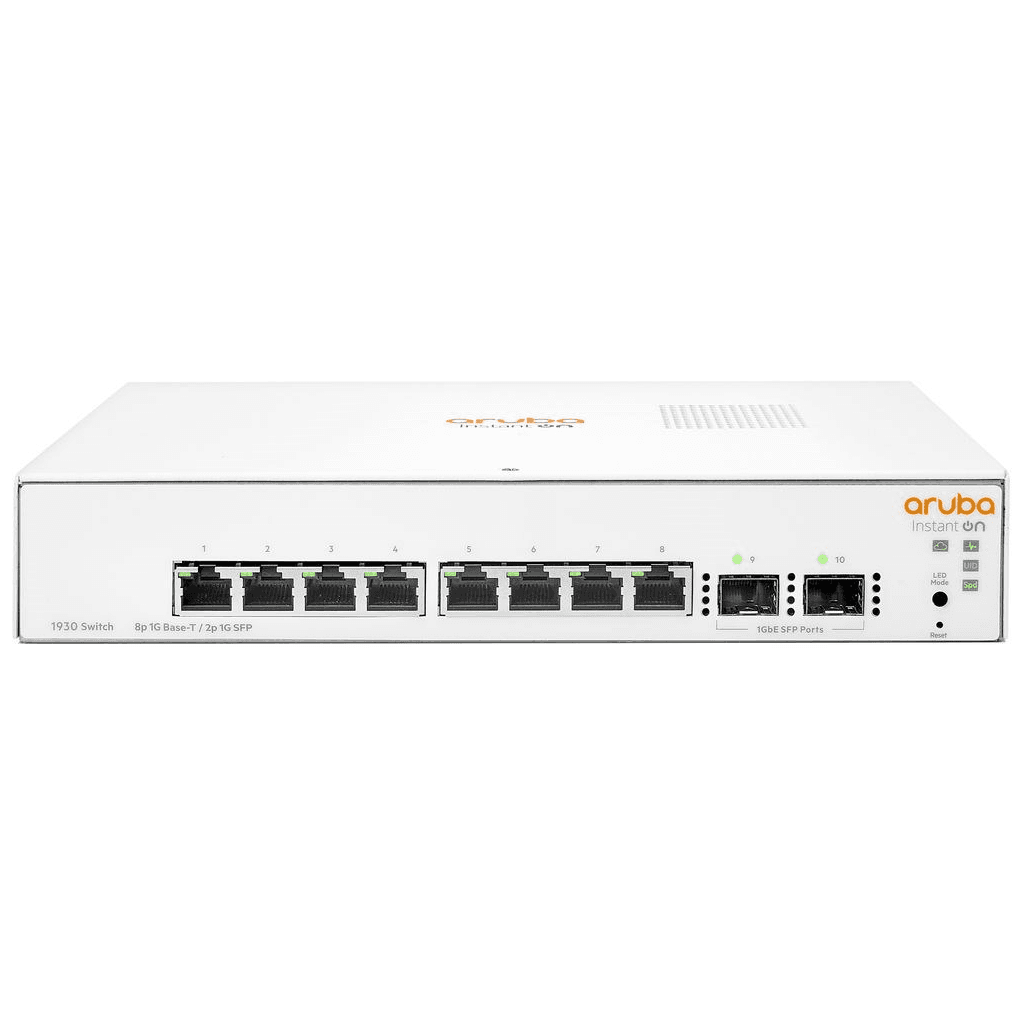 HP Aruba Instant On, JL680A, 1930-8G, 8Port, GigaBit, 2 Port Gigabit SFP, Yönetilebilir, Rack Mount Switch