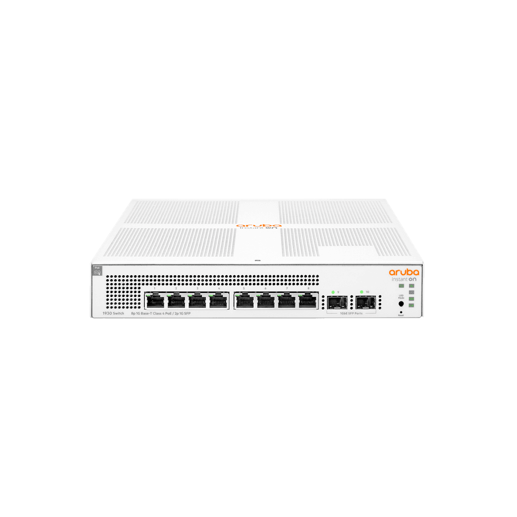 HP Aruba Instant On, JL681A, 1930-8G, 8Port, GigaBit, PoE 124W, 2 Port Gigabit SFP, Yönetilebilir, Rack Mount Switch