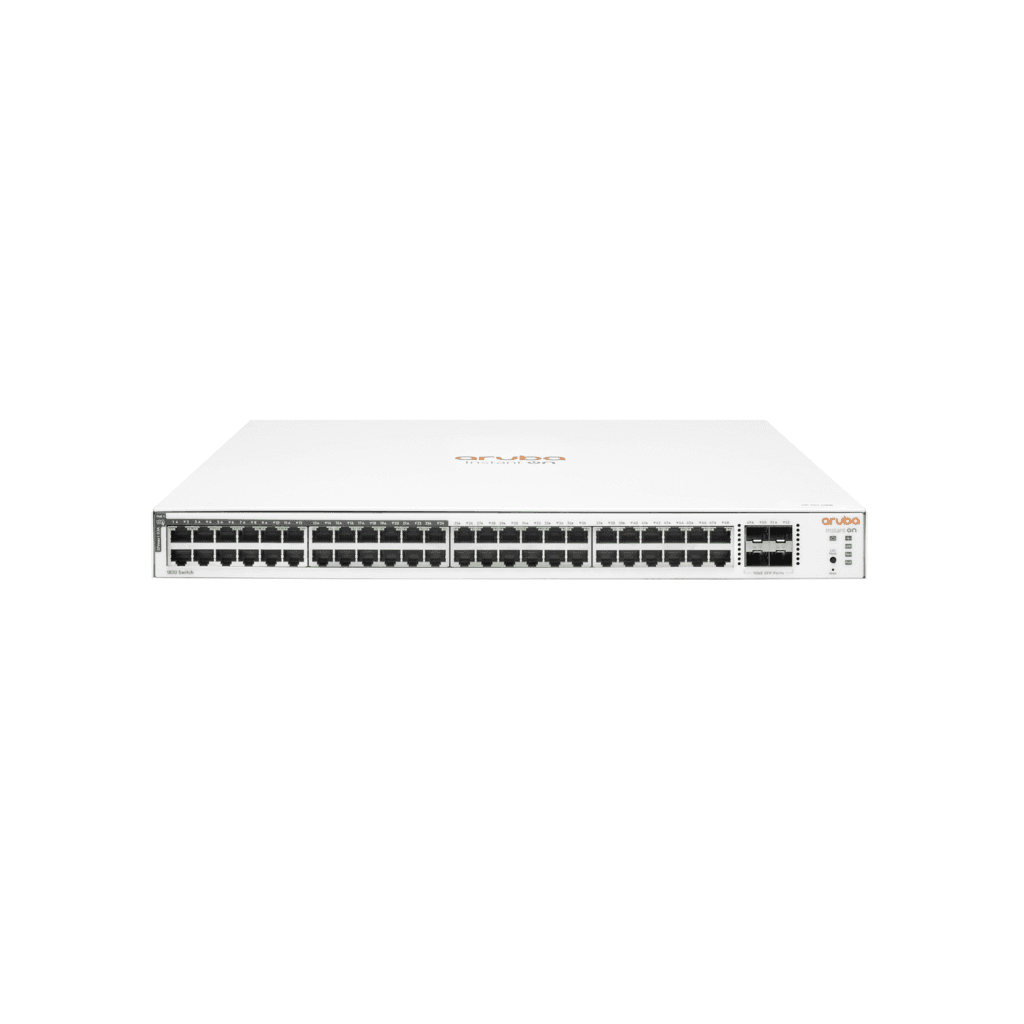HP Aruba Instant On, JL815A, 1830-48G, 48Port, GigaBit, 24 Port PoE 370W, 4 Port Gigabit SFP, Yönetilebilir, Rack Mount Switch