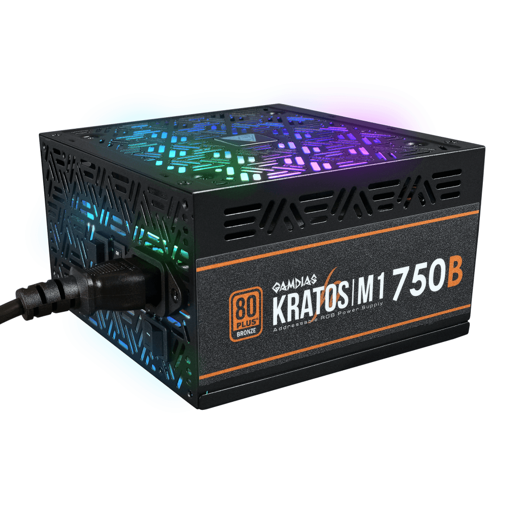 GAMDIAS KRATOS M1-750B, 750W, 80+ Bronze,  Aktif PFC, RGB, GAMING, ATX, Power Supply (PSU)