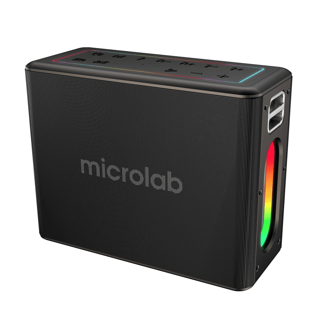 MICROLAB M60 Vega, 100W, Ta┼şınabilir, BT/USB/AUX/TF/Type-C, RGB I┼şıklı, 15000mAh Batarya, 2adet Mikrofon, Karaoke/Parti, Bluetooth Speaker,