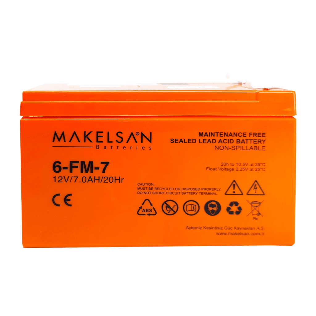 MAKELSAN 12V 7Ah, Bakımsız, Kuru Akü. UPS iÇin Uygundur.