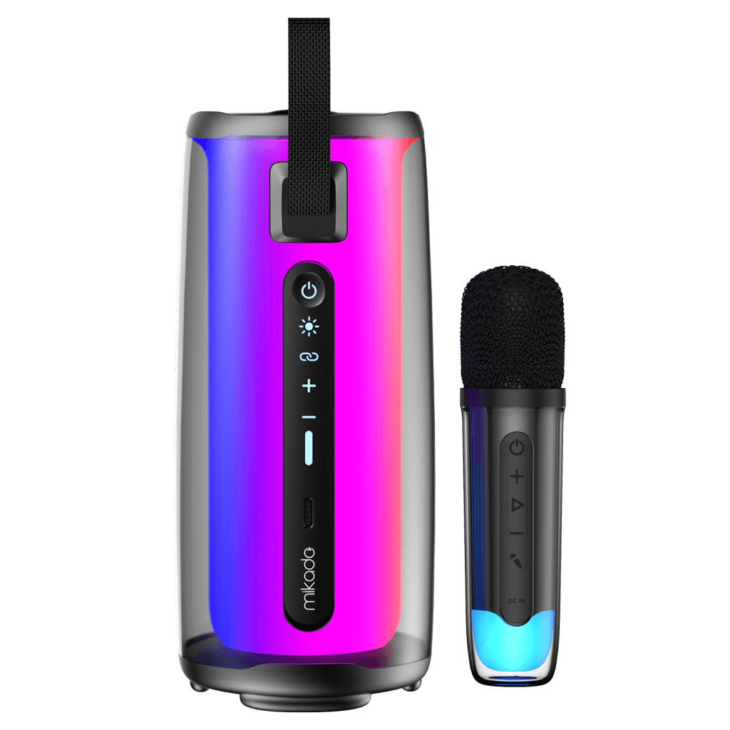 MIKADO MD-17BT CAPELLA, 10W, Ta┼şınabilir, USB/AUX/BT/TF, RGB I┼şıklı, Transparan, 1800mAh, Mikrofon, Karaoke, Bluetooth Speaker,