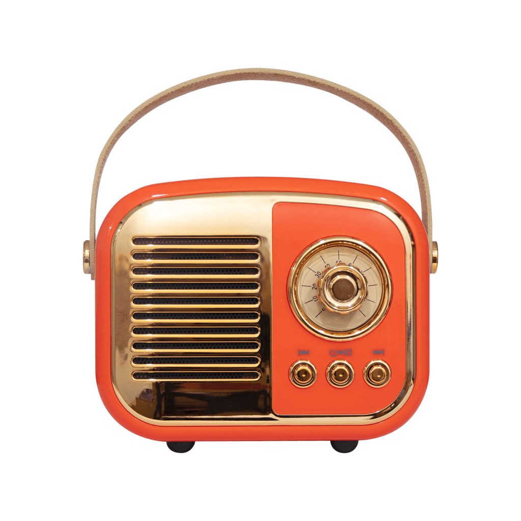 MIKADO MD-24BT, Echoes, Turuncu, 3W, Ta┼şınabilir, USB/TF Kart/Bluetooth, 800mAh, Klasik Retro Müzik Kutusu