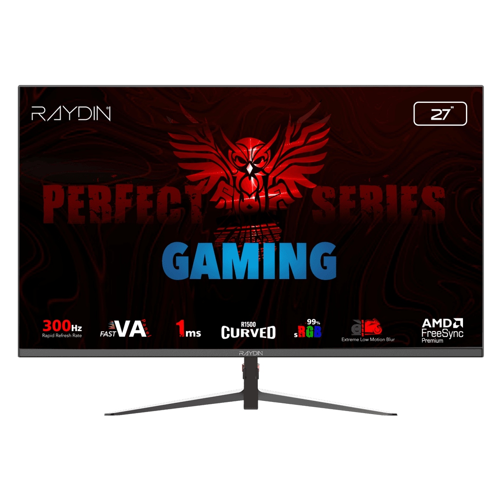 RAYDIN MM27RFA-300HZ, 27", 1ms, 300Hz, Full HD, 2xHDMI, DP, VA LED, R1500 Curved, Frameless, FreeSync Gaming Monitör