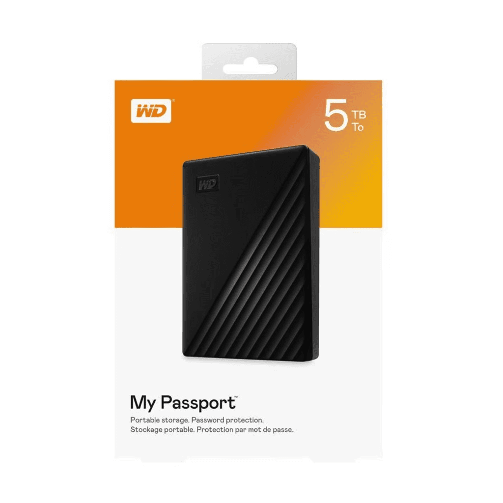 WD WDBPKJ0050BBK-WESN MyPassport 5TB, 2,5"   USB3.2, Ta┼şınabilir, Harici HDD Siyah,  (Türkiye Distribütörü Garantili)