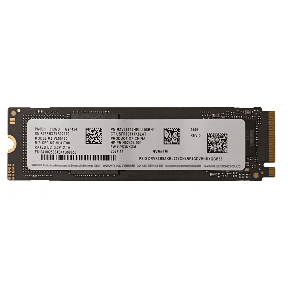 SAMSUNG PM9C1, MZ-VL8512HELU-00BH1, 512GB, 4950/2500, Gen4, NVMe PCIe M.2 2280 SSD (Bulk)