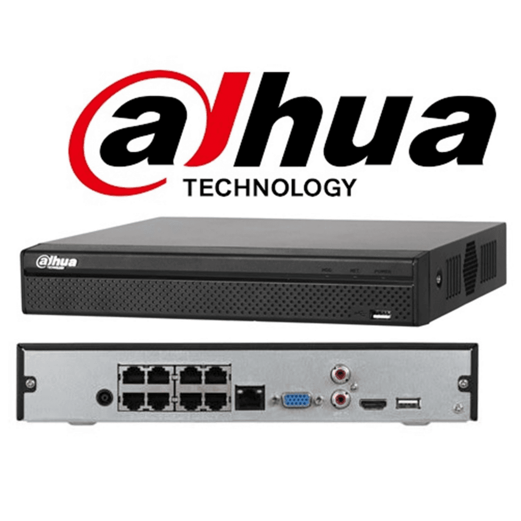 DAHUA  NVR2108HS-8P-T, 8Kanal PoE, 8Mpix, H265+, 1 HDD Deste─şi, 1080P Kayıt, 80Mbps Bant Geni┼şli─şi, NVR