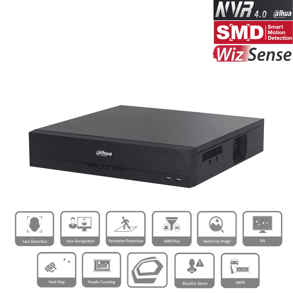 DAHUA  NVR5832-EI, 32Kanal, 32Mpix, H265+, 8 HDD Deste─şi, 1080P Kayıt, 384Mbps Bant Geni┼şli─şi, 2 Port GigaBit Lan, RAID 0/15/6/10, NVR