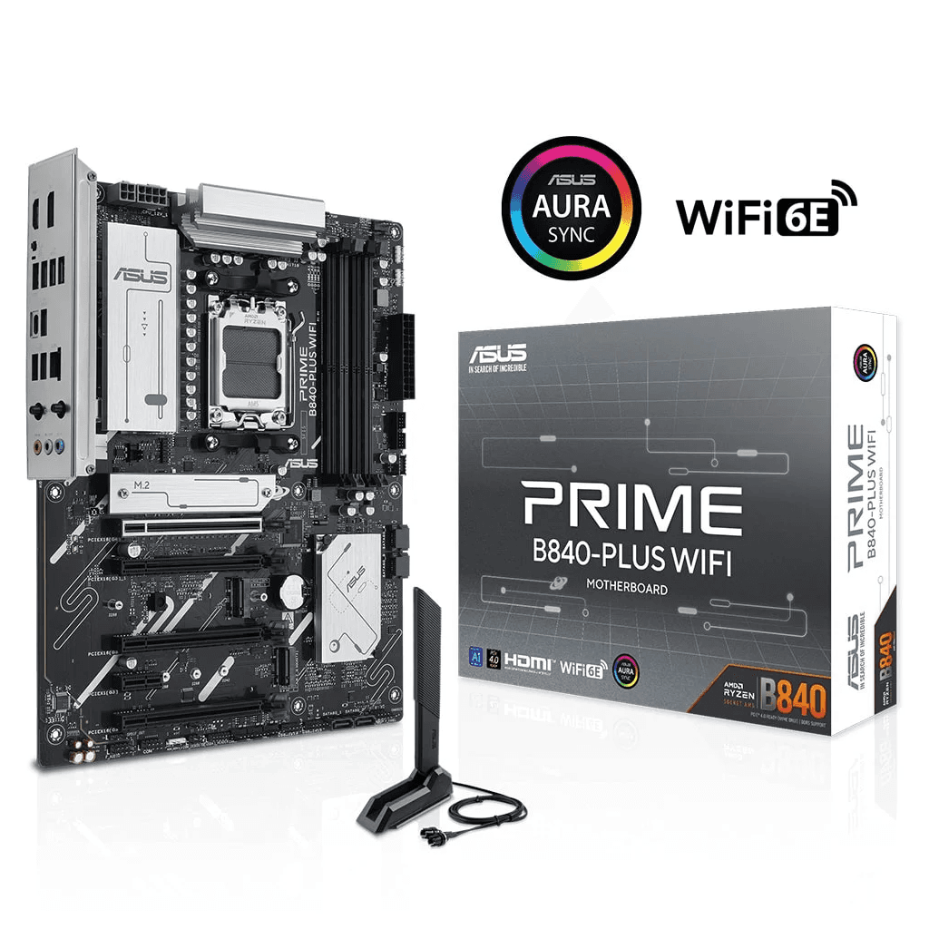 ASUS PRIME B840-PLUS WIFI, 4xDDR5, 3x M.2, HDMI, DP, Type-C, WI-FI 6E, Bluetooth 5.3, AM5 Soket GAMING Anakart