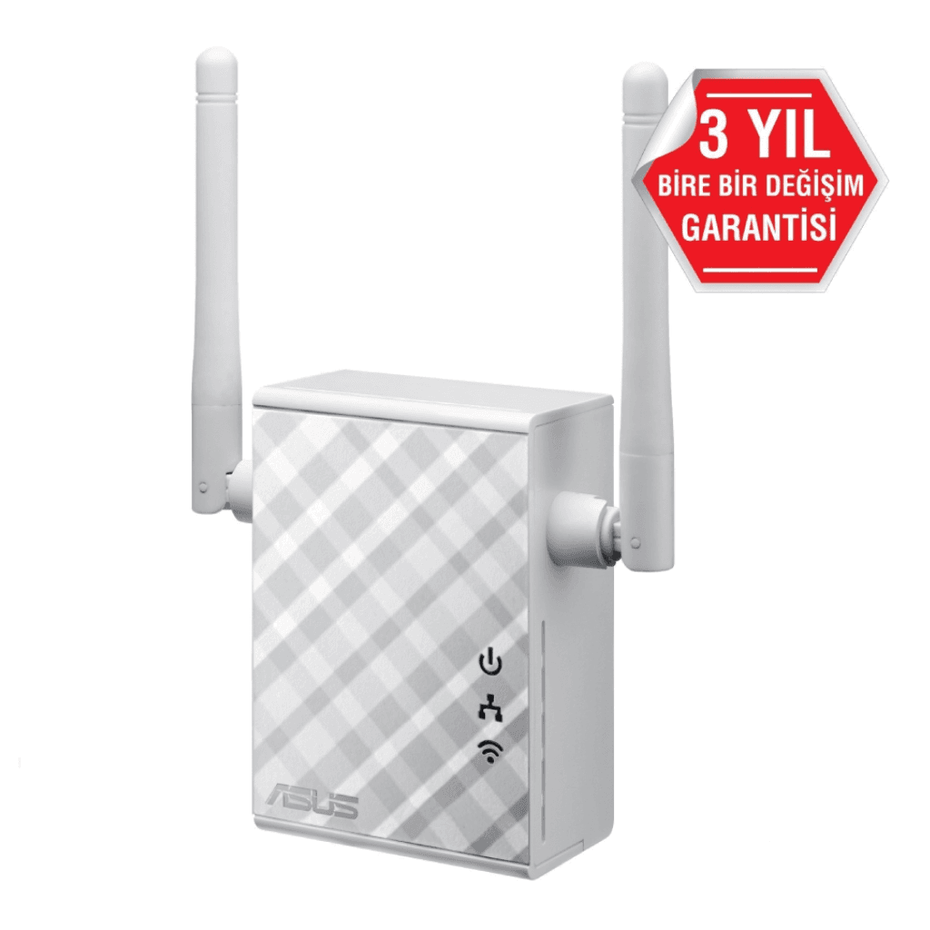ASUS RP-N12, N300, 300Mbps, 2.4GHz WPS Butonu, 1Port Megabit Lan, Menzil Geni┼şletici