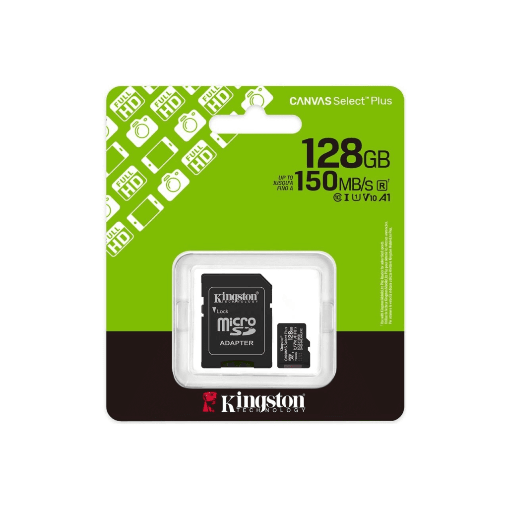 KINGSTON SDCS3/128GB, Canvas Select Plus Gen3 A1, 100Mb/s, MicroSD Kart Bellek (SD Adaptörlü)
