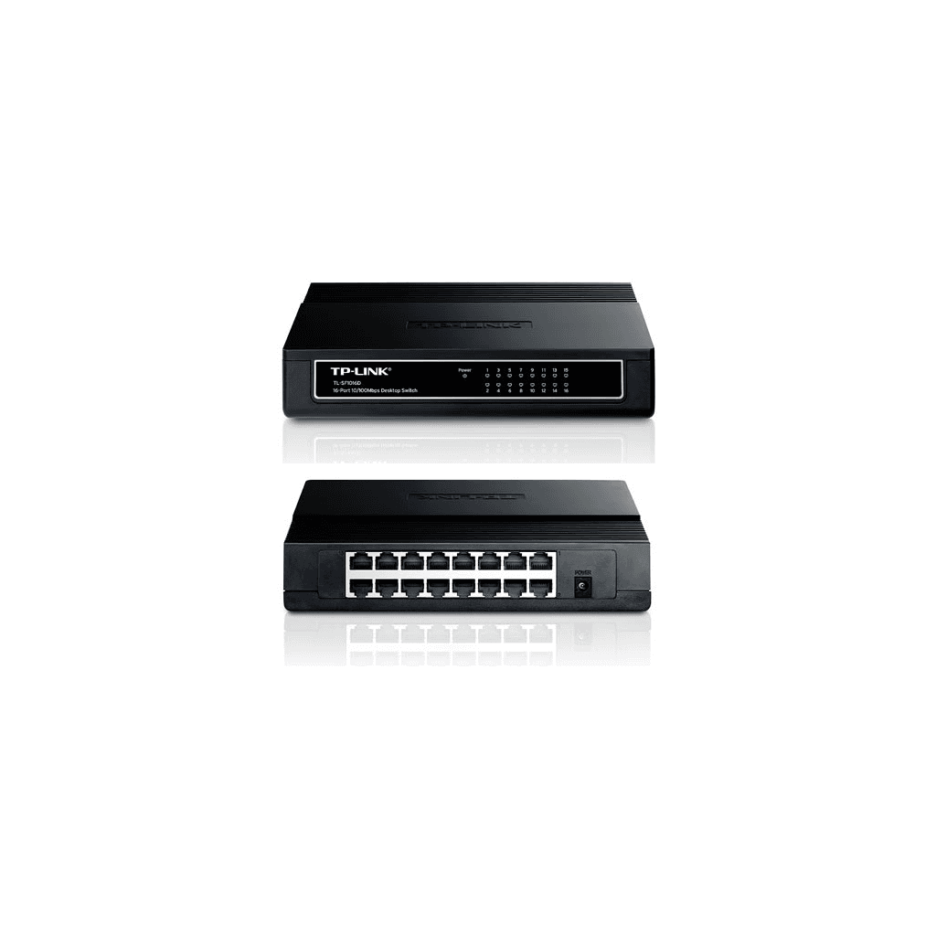 TP-LINK TL-SF1016D, 16 Port, MegaBit, Yönetilemez, Masaüstü Switch
