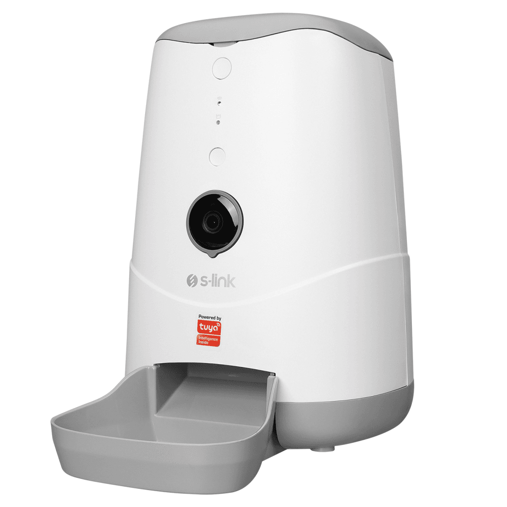 S-LINK SL-20, 3,7Litre Kapasiteli, WiFi, 1080P Kameralı, İyi Yönlü Ses, Tuya Destekli, Otomatik Yem Kabı