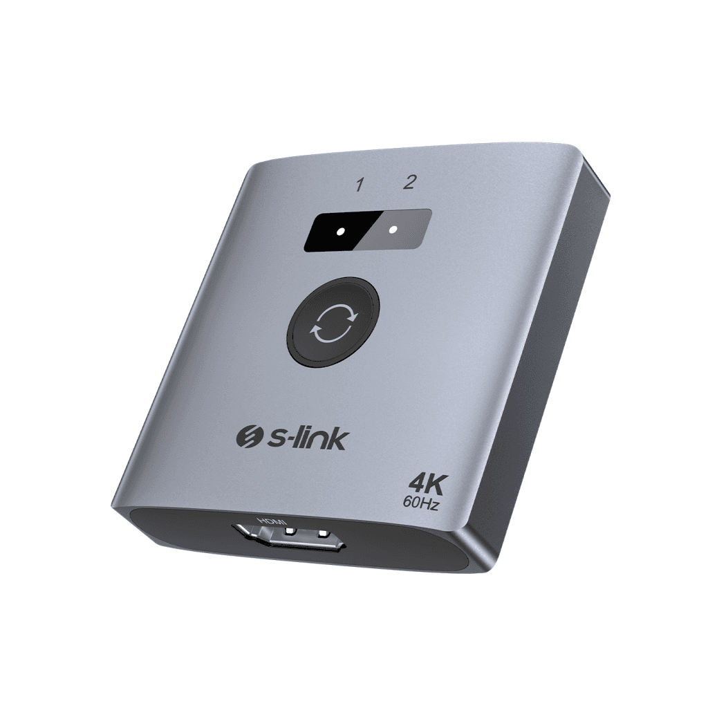 S-LINK SL-LU602C, 2xHDMI, 1Type-C, 4K, 60Hz, Monitör Çoklayıcı (1PC-2Monitör veya 2PC- 1Monitör) Çift Yönlü Switch