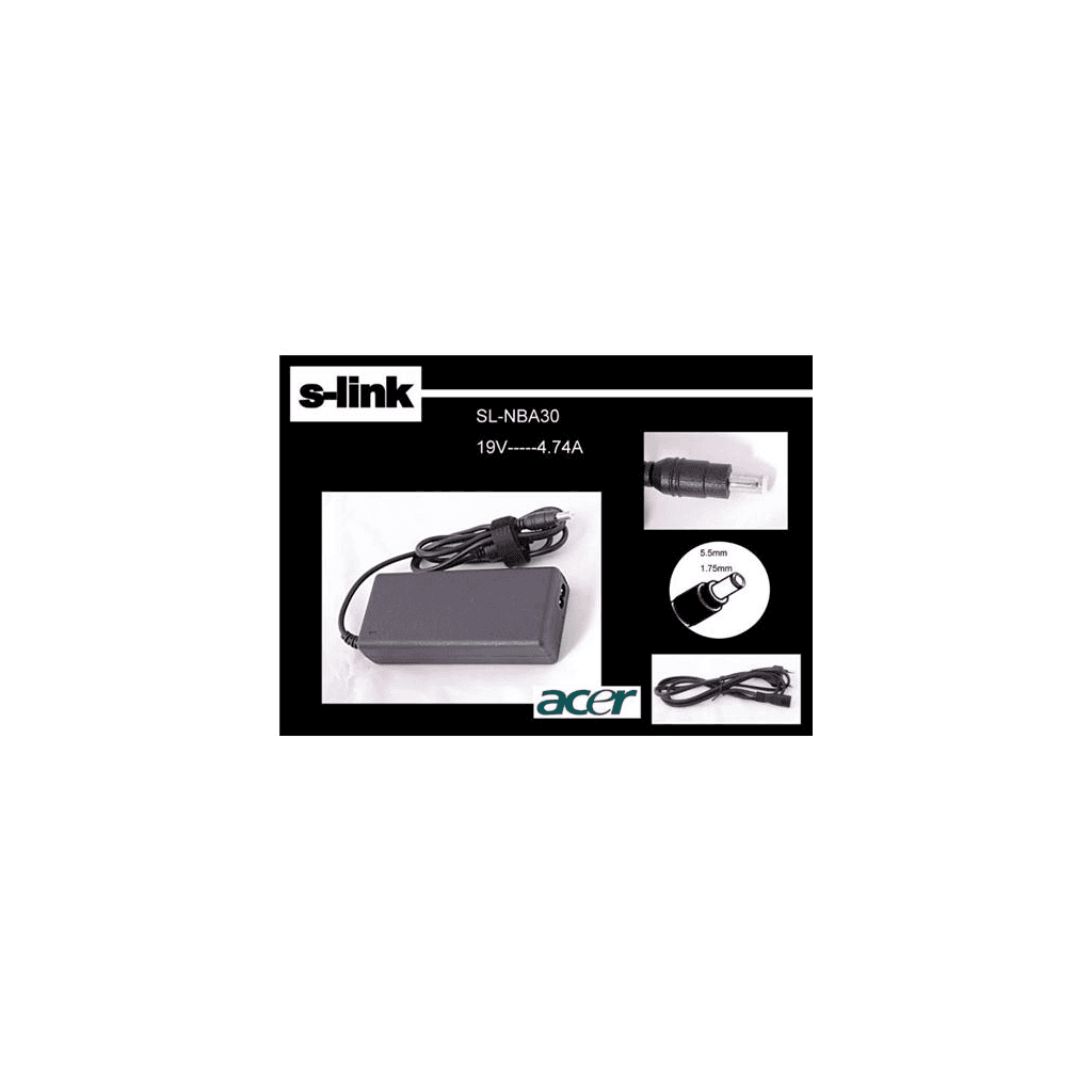 S-LINK SL-NBA30, 19V, 4.74A, 5.5x1.75, Notebook Adaptörü