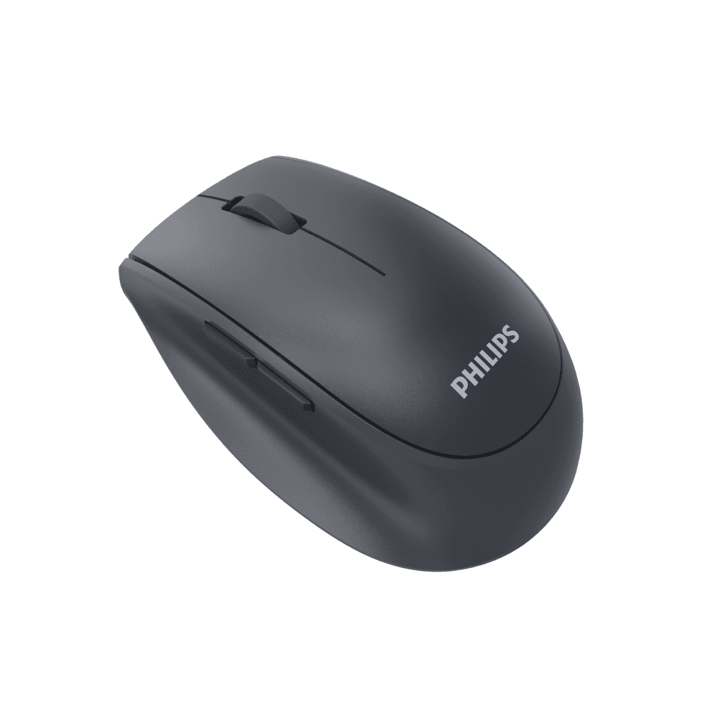 PHILIPS SPK7627K, Gri, USB Nano 2,4Gh ve Bluetooth Kablosuz, 1600dpi, Optic, 5 Tu┼şlu, ┼Şarj Edilebilir, Mouse