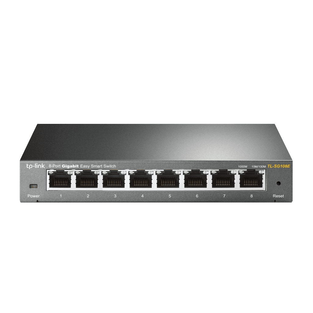 TP-LINK TL-SG108E, 8 Port, GigaBit, Easy Smart, Yönetilebilir, Metal Kasa, Masaüstü Switch