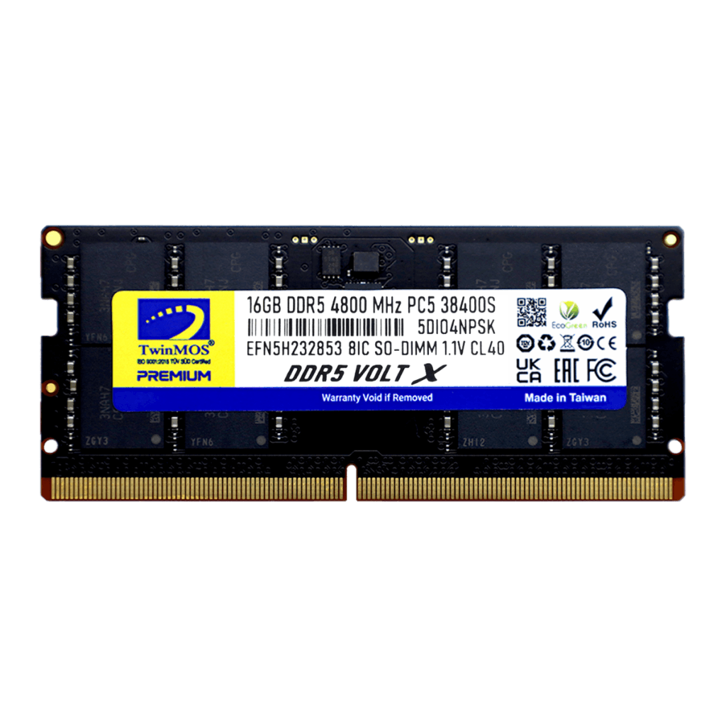 TwinMOS TMD516GB4800S40, 16GB, DDR5, 4800MHz,  CL40, 1.1V Notebook Ram
