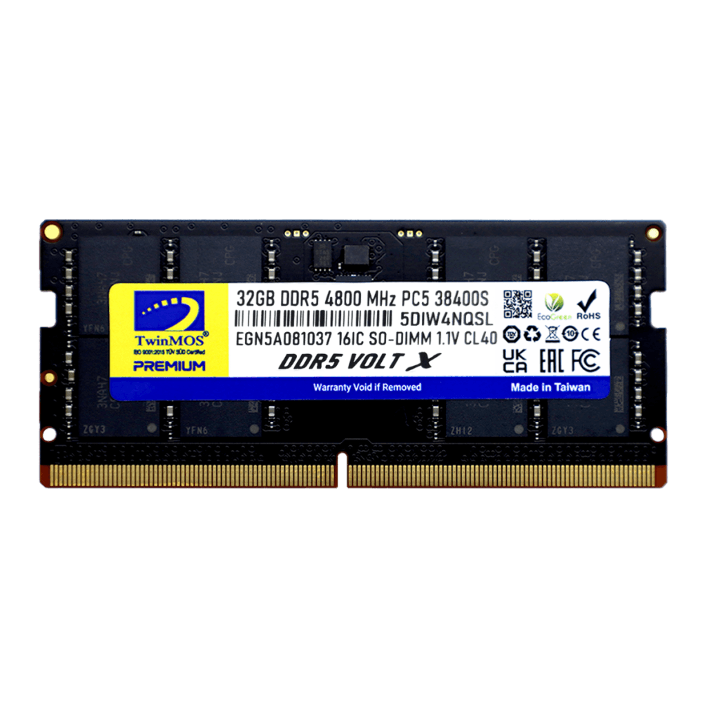 TwinMOS TMD532GB4800S40, 32GB, DDR5, 4800MHz,  CL40, 1.1V Notebook Ram