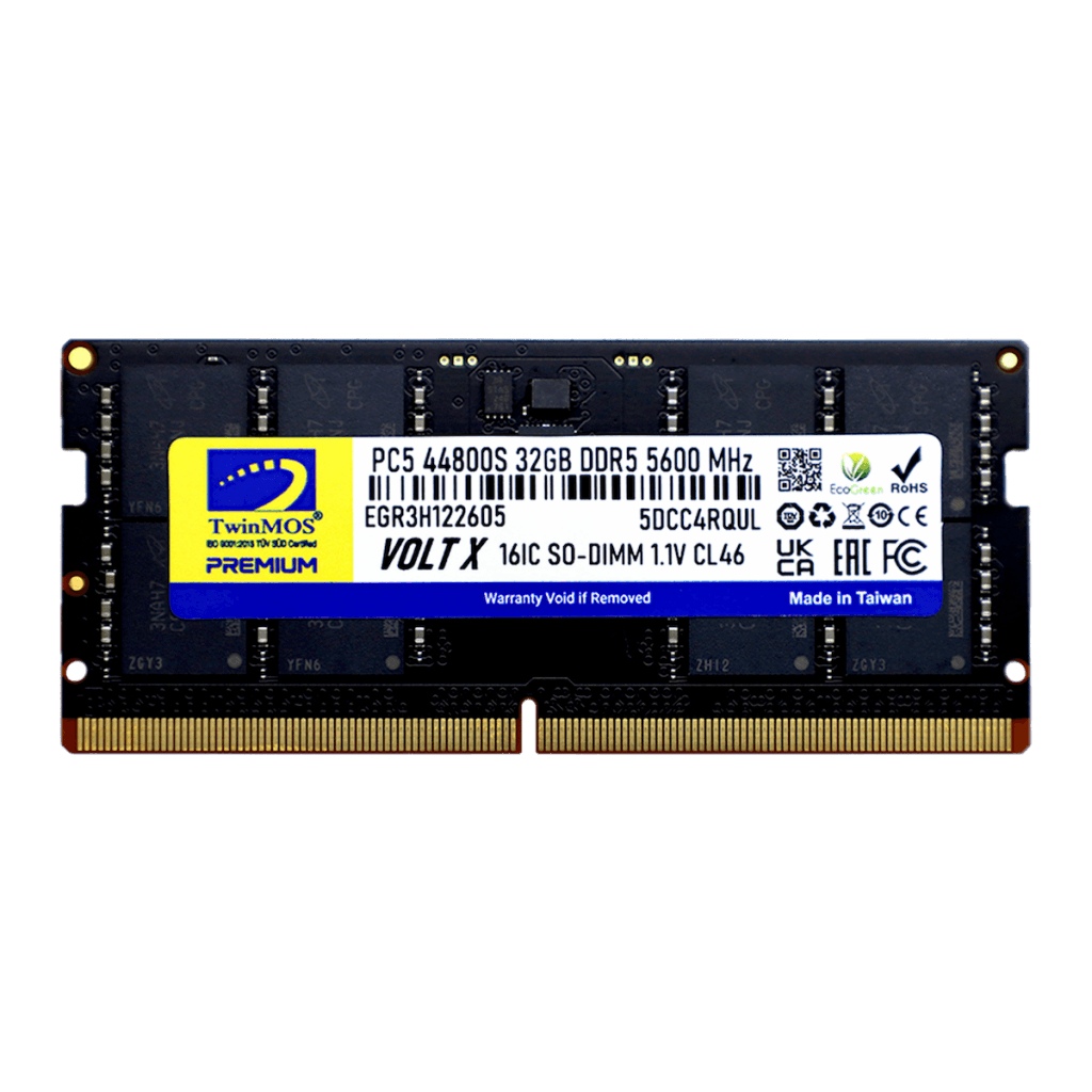 TwinMOS TMD532GB5600S46, 32GB, DDR5, 5600MHz,  CL46, 1.1V Notebook Ram