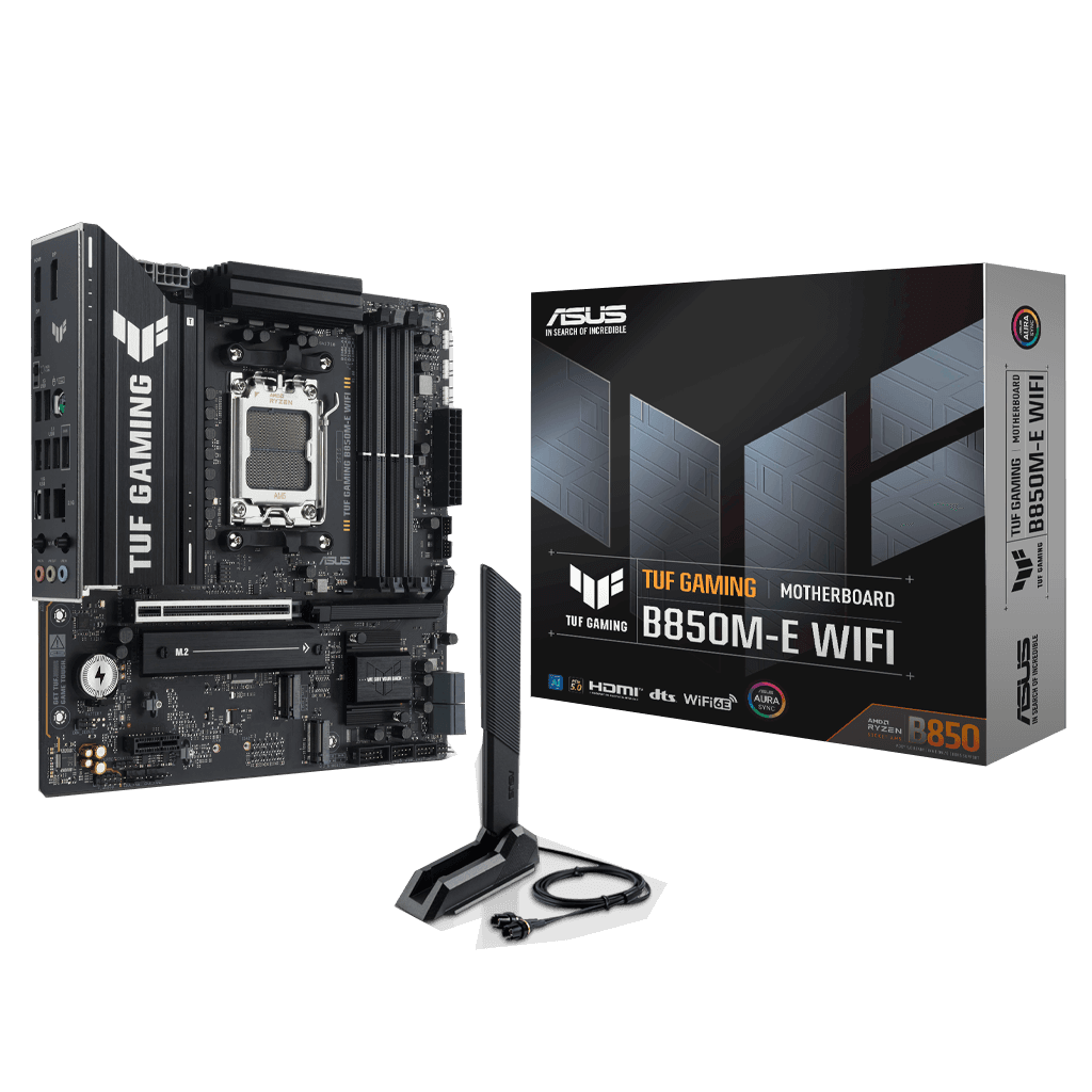 ASUS TUF GAMING B850M-E WIFI, 4xDDR5, 3x M.2, HDMI, DP, Type-C, Wi-Fi 6E, Bluetooth v5.3, AM5 Soket GAMING Anakart
