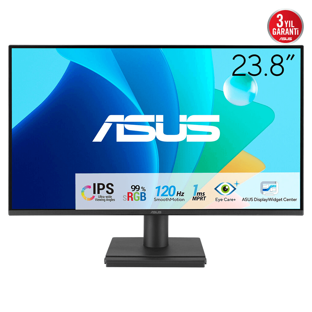 ASUS VA249HG 23,8" 1ms, 120Hz, Full HD, HDMI, VGA, IPS LED, ÇerÇevesiz Tasarım, Dü┼şük Mavi I┼şık, FreeSync Kurumsal Monitör
