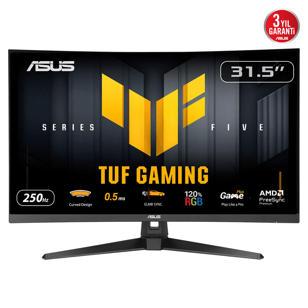 ASUS TUF GAMING VG32VQM5B 31,5" 0,5ms, 250Hz, FullHD Curved, DP, 2xHDMI, VA Panel, 1500R, Display Widget Center, GAMING Monitör