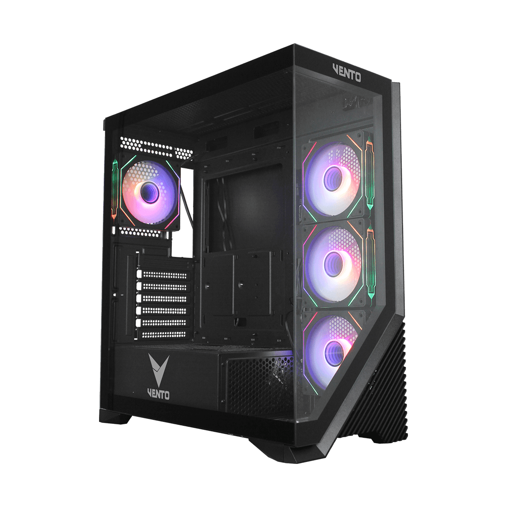 VENTO VG4202FLA ATX Tower, 750W 80+ Siyah,  Temperli Cam, RGB, Mesh, ATX GAMING KASA